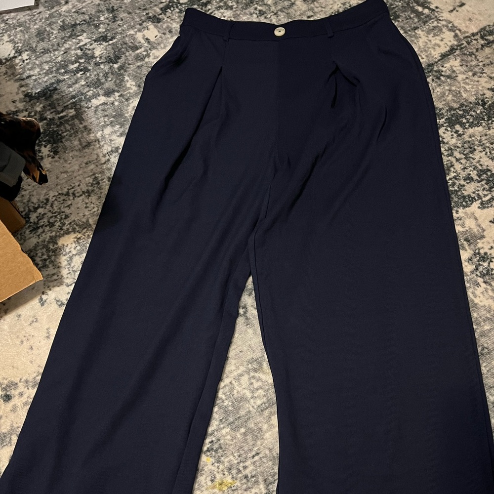 Chic Navy Wide Leg Women's Pants